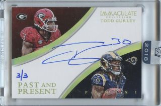 2018 Honors 2015 Immaculate Todd Gurley Past & Present Auto 3/3 Auto Autograph