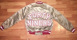 Vintage Chalk Line San Francisco 49ers Nylon Satin Jacket Mens S Gold 80s Usa