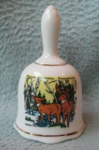 Pocono Mountains Pennsylvania Deer Souvenir Ceramic Bell