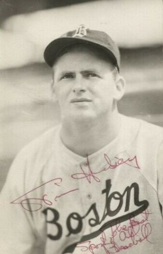 Jim Hickey Autographed Boston Braves Vintage Rowe Postcard