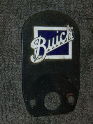 Vintage Buick Enamel Badge On Metal Plate
