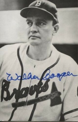 Walker Cooper Autographed Boston Braves Vintage Rowe Postcard
