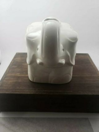 Vintage Handmade White Elephant Tissue Cover Signed