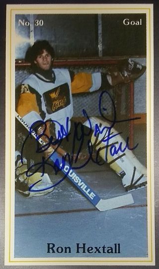 Ron Hextall Autographed 1982 - 83 P.  L.  A.  Y.  Brandon Wheat Kings 23 Pre - Rookie Card