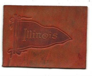 University Of Illinois Tobacco Leather L - 20 College Pennant C1908