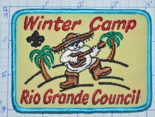 Bsa Rio Grande Council Winter Camp Vintage Boy Scout Texas Patch