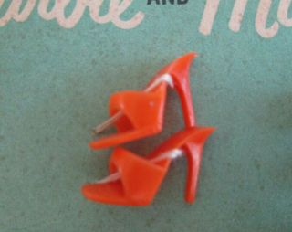 Minty Vintage Barbie Shoes: Orange Open Toe Heels Japan Mules