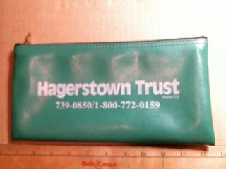 Hagerstown Trust Md Bank Deposit Bag Vintage Old