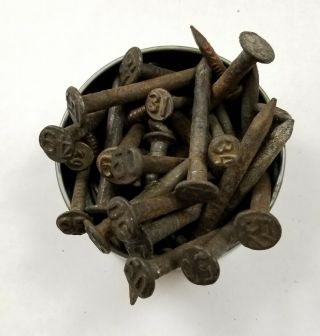Assortment Of Old Railroad Date Nails