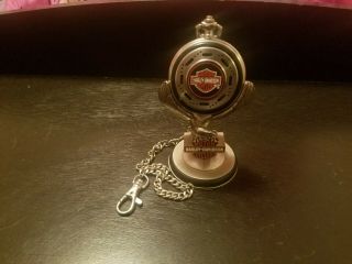 1998 Franklin Harley Davidson Pocket Watch With Stand Only No Case