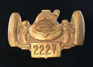 1950 Indianapolis 500 Pit Badge Press Pin Bronze Mauri Rose Johnnie Parson Indy