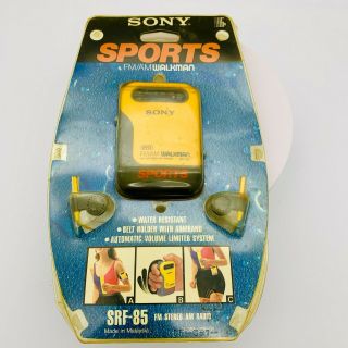 1992 Vintage Sony Sports Walkman Fm/am Srf - 85 Yellow Personal Music Player