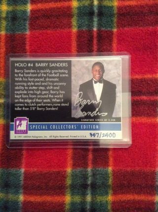 1991 Arena Barry Sanders Hologram Autograph /2500,  1996 Action Packed Pewter