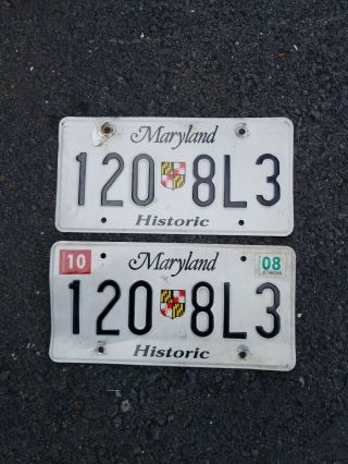 Maryland Historic License Plate Matching Pair