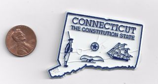 Connecticut Ct The Constitution State Outline Map Magnet,
