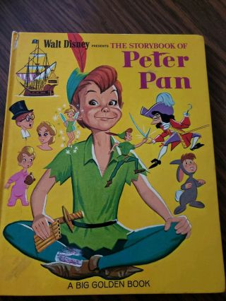 Vintage Disney The Storybook Of Peter Pan A Big Golden Book 1969