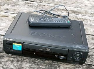 Sony Slv - 678hf Hi - Fi Stereo 4 - Head Vhs Vcr Player Recorder W/ Remote & Cables