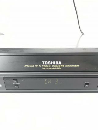 Toshiba W - 522 Vcr 4 - Head Hi - Fi Stereo Vhs Player Recorder - No Remote