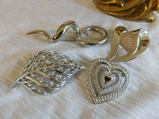 Vintage Set of 4 Silver Pins Brooches Pretty,  Unisex 2
