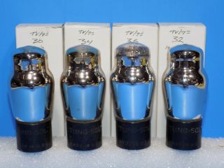 4 Tung Sol Type 01a Radio Tubes All Same Date 3 With Rainbow Flashing