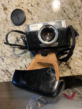 Minolta Hi - Matic - 9 Easy Flash Film Camera.  Rokkor - Pf 45mm F1.  7 Vintage 381390