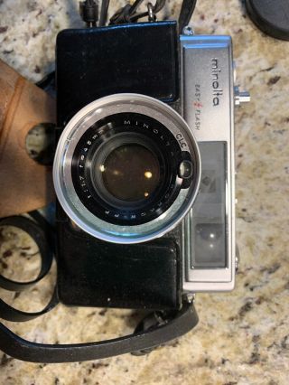 Minolta HI - MATIC - 9 Easy Flash Film Camera.  Rokkor - PF 45mm f1.  7 Vintage 381390 2