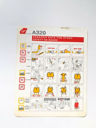 Safety Card Virgin Atlantic A320