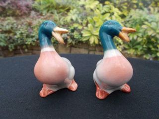 Pair Vintage Beswick Mallard Ducks 6.  5cm High In Lovely