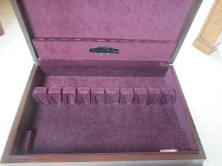 Vintage Heirloom Sterling Wooden Storage Case For 12 Place Settings - Case Only