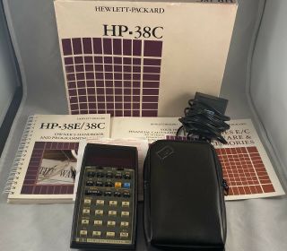 Vintage Hp - 38c Calculator With Charger,  Case,  Box,  Manuals