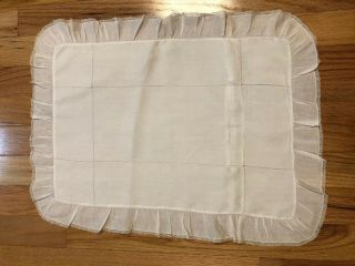 Vintage White Cotton Pulled Thred Baby Pillow Case