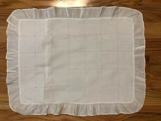Vintage White Cotton Pulled Thread Baby Pillow Case