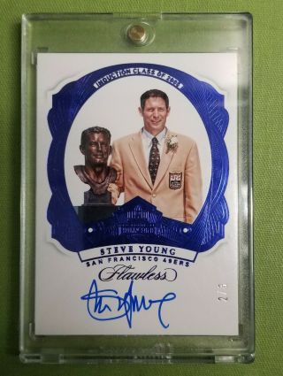 2018 Flawless San Francisco 49ers Steve Young Hof On Card Auto 2/3