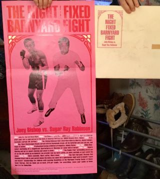 1972 Vintage Boxing Poster (joey Bishop Vs Sugar Ray Robinson)