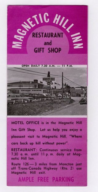Magnetic Hill Inn Brunswick Canada Vintage Travel Brochure J - 192