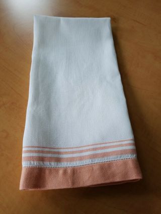 Vintage Tea Dish Guest Towel : Linen Approx 17x29.  With Peach Trim.