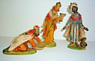 Vintage Set Of 3 Wise Men (magi) From Nativity Set,  Italy,  Detailed,  5 " Scale.