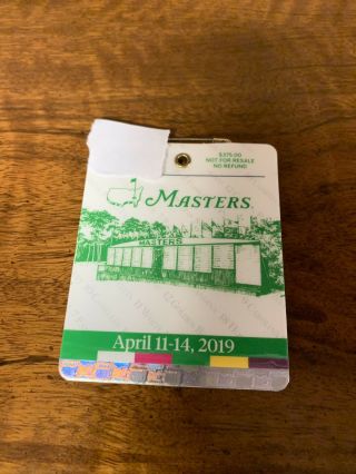 2019 Masters One (1) Badge Tiger Woods Winner Golf Augusta National 2
