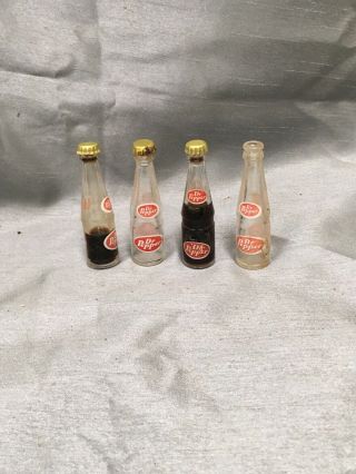 Vintage 4 Pack Miniature Mini Dr.  Pepper 3’ Tall Bottles