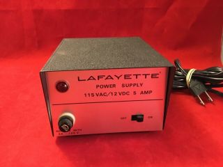 Lafayette Power Supply 115 Vac,  12vdc,  5 Amp,  12 Volt Dc Power Supply 99 - 16099