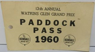 Grand Prix Race Cars 13th 1960 Watkins Glen Kendall Oil Pass Pit Paddock