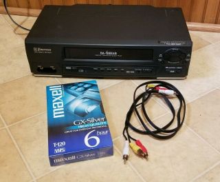 Emerson Vhs Vcr Player Recorder 4 Head Video Tape Cassette Ewv401b 19 Micro Head