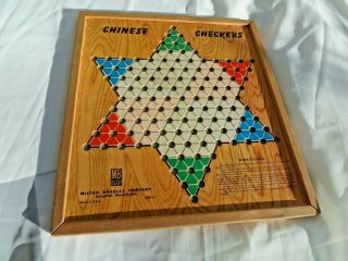 Vtg Chinese Checkers 2 Sided Game Board Milton Bradley 4751