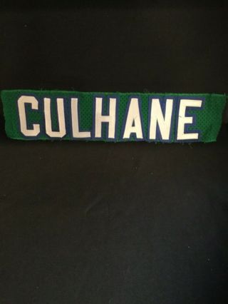 Nhl - Hartford Whalers - “culhane” Lettering From A Whaler Jersey