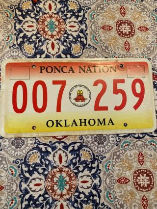 Oklahoma Ponca Nation Indian Tribe License Plate Tag Tribal