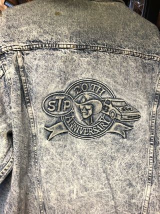 43 Richard Petty Stp 20th Anniversary Denim Blue Jean Jacket Xl Gently