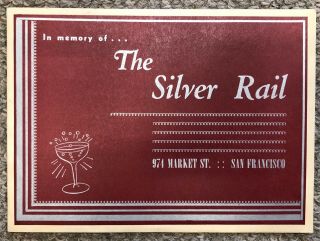 Vintage 1943 The Silver Rail,  San Francisco,  Photo Folder