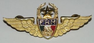 Mexican Air Force Commander Pilot Wings From Chest Very Rare