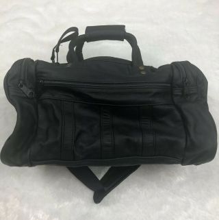 Harley Davidson Small Vintage Leather Duffle Bag W/ Adj Shoulder Strap 3
