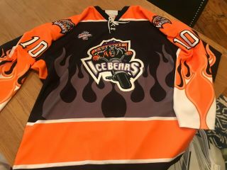Knoxville Ice Bears Mike Tuomi Game Worn Sphl Pro Hockey Jersey Mens 52